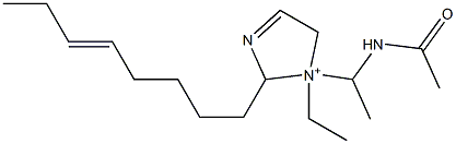 1-[1-(アセチルアミノ)エチル]-1-エチル-2-(5-オクテニル)-3-イミダゾリン-1-イウム 化学構造式