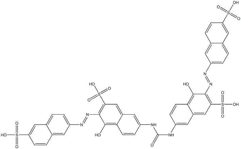 7,7'-(Carbonylbisimino)bis[4-hydroxy-3-[(6-sulfo-2-naphtyl)azo]-2-naphthalenesulfonic acid] 结构式