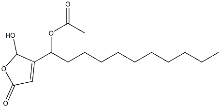 Acetic acid 1-[(2,5-dihydro-2-hydroxy-5-oxofuran)-3-yl]undecyl ester Struktur