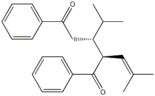 (2S,3R)-3-(1-Methylethyl)-2-(2-methyl-1-propenyl)-1,5-diphenyl-1,5-pentanedione,,结构式