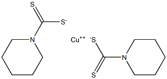 Pentamethylenedithiocarbamic acid copper salt Structure