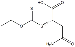 (-)-Dithiocarbonic acid O-ethyl S-[(S)-1-carboxy-2-(aminocarbonyl)ethyl] ester Structure