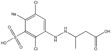 3-[2-(2,5-Dichloro-4-sodiosulfophenyl)hydrazino]butanoic acid 结构式