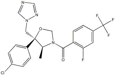 (4S,5S)-5-(4-Chlorophenyl)-4-methyl-3-[4-(trifluoromethyl)-6-fluorobenzoyl]-5-[(1H-1,2,4-triazol-1-yl)methyl]oxazolidine 结构式