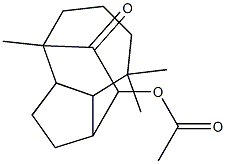 Acetic acid (decahydro-4,8,8-trimethyl-10-oxo-1,4-ethanoazulen)-9-yl ester Struktur