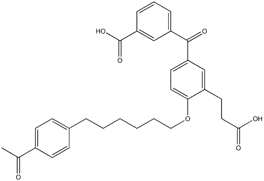 5-(3-Carboxybenzoyl)-2-[6-(4-acetylphenyl)hexyloxy]benzenepropanoic acid