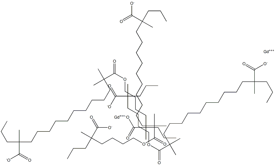 Gadolinium 2,2-dimethyloctanoate=bis(2-methyl-2-propylhexanoate),,结构式