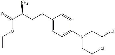 [S,(+)]-2-Amino-4-[p-[bis(2-chloroethyl)amino]phenyl]butyric acid ethyl ester Struktur
