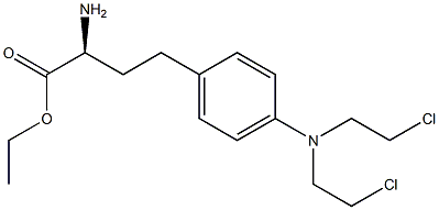 [S,(+)]-2-Amino-4-[p-[bis(2-chloroethyl)amino]phenyl]butyric acid ethyl ester Structure