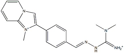 2-[4-[2-[Iminio(dimethylamino)methyl]hydrazonomethyl]phenyl]-1-methylimidazo[1,2-a]pyridin-1-ium Struktur