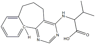 (S)-2-[[(6,7-Dihydro-5H-benzo[6,7]cyclohepta[1,2-d]pyrimidin)-4-yl]amino]-3-methylbutyric acid Struktur