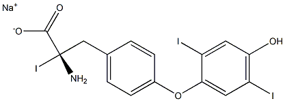 (S)-2-Amino-3-[4-(4-hydroxy-2,5-diiodophenoxy)phenyl]-2-iodopropanoic acid sodium salt Struktur