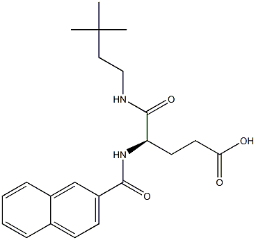 (R)-4-[[(ナフタレン-2-イル)カルボニル]アミノ]-5-オキソ-5-[(3,3-ジメチルブチル)アミノ]ペンタン酸 化学構造式