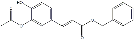 (E)-3-(4-ヒドロキシ-3-アセトキシフェニル)プロペン酸ベンジル 化学構造式