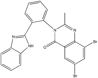 3-[2-(1H-Benzimidazol-2-yl)phenyl]-6,8-dibromo-2-methylquinazolin-4(3H)-one Structure