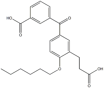 5-(3-Carboxybenzoyl)-2-hexyloxybenzenepropanoic acid Structure