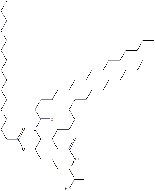 (2R)-2-Palmitoylamino-3-[[2,3-bis(palmitoyloxy)propyl]thio]propionic acid Structure