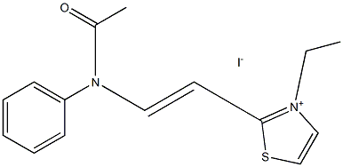 3-エチル-2-[2-(N-フェニルアセチルアミノ)ビニル]チアゾール-3-イウム·ヨージド 化学構造式