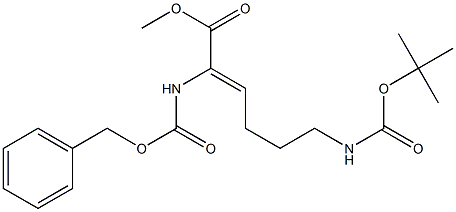 (Z)-2-[(Benzyloxycarbonyl)amino]-6-[[(tert-butyloxy)carbonyl]amino]-2-hexenoic acid methyl ester Struktur