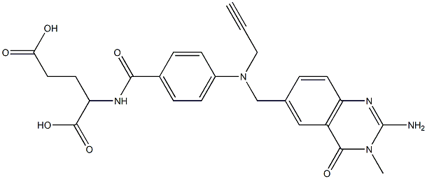 2-[4-[N-[(2-Amino-3,4-dihydro-3-methyl-4-oxoquinazolin)-6-ylmethyl]-N-(2-propynyl)amino]benzoylamino]glutaric acid