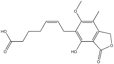 5-[(Z)-6-Carboxy-2-hexen-1-yl]-1,3-dihydro-4-hydroxy-6-methoxy-7-methylisobenzofuran-3-one Structure