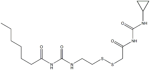 1-Heptanoyl-3-[2-[[(3-cyclopropylureido)carbonylmethyl]dithio]ethyl]urea Structure