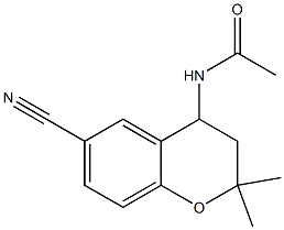 4-Acetylamino-3,4-dihydro-2,2-dimethyl-2H-1-benzopyran-6-carbonitrile 结构式