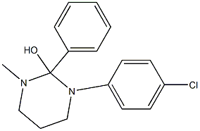 Hexahydro-1-methyl-2-phenyl-3-(4-chlorophenyl)pyrimidin-2-ol Structure