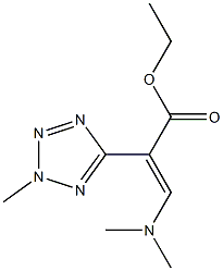 (E)-3-(ジメチルアミノ)-2-[2-メチル-2H-テトラゾール-5-イル]アクリル酸エチル 化学構造式