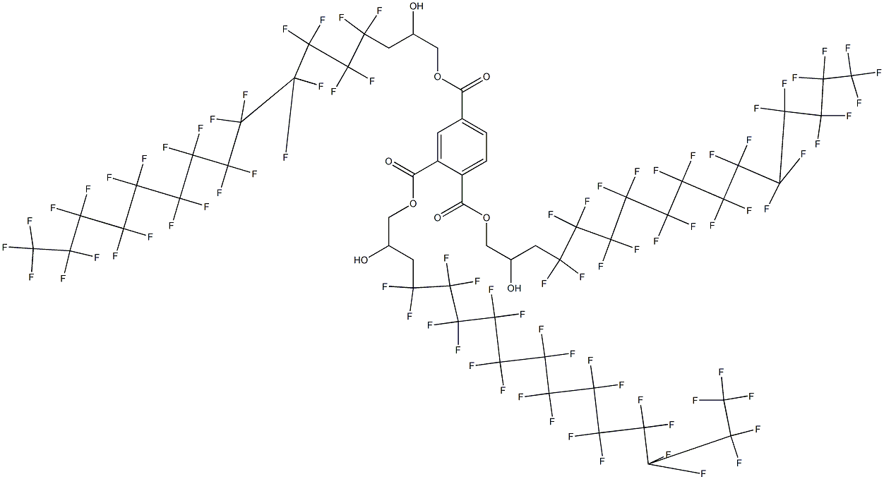 1,2,4-ベンゼントリカルボン酸トリス[3-(ヘプタコサフルオロトリデシル)-2-ヒドロキシプロピル] 化学構造式