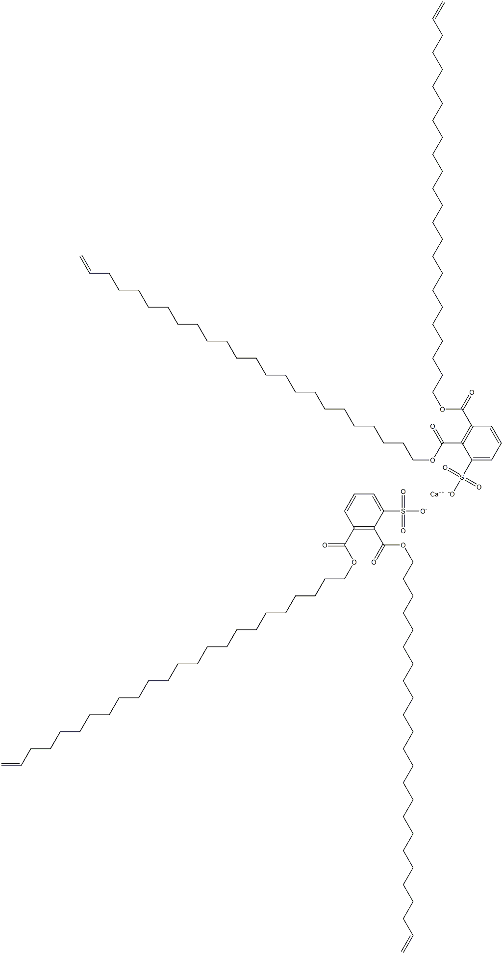 Bis[2,3-di(23-tetracosenyloxycarbonyl)benzenesulfonic acid]calcium salt Structure