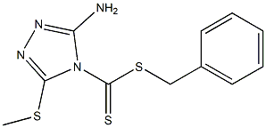 3-アミノ-5-メチルチオ-4H-1,2,4-トリアゾール-4-ジチオカルボン酸ベンジル 化学構造式