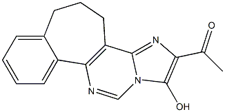 2-アセチル-5,6-ジヒドロ-4H-3,11,12a-トリアザベンゾ[3,4]シクロヘプタ[1,2-e]インデン-1-オール 化学構造式