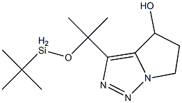 3-(tert-ブチルジメチルシロキシメチル)-4-ヒドロキシ-5,6-ジヒドロ-4H-ピロロ[1,2-c][1,2,3]トリアゾール 化学構造式