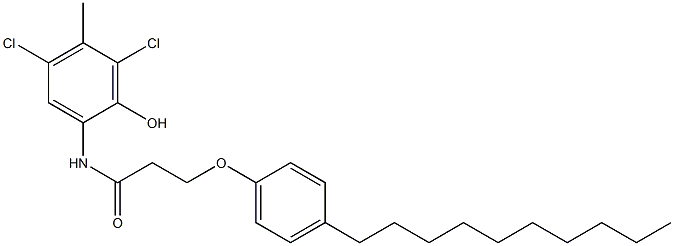 2-[3-(4-Decylphenoxy)propanoylamino]-4,6-dichloro-5-methylphenol Struktur