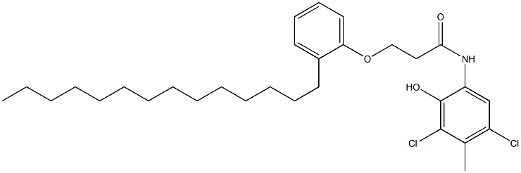 2-[3-(2-Tetradecylphenoxy)propanoylamino]-4,6-dichloro-5-methylphenol Struktur