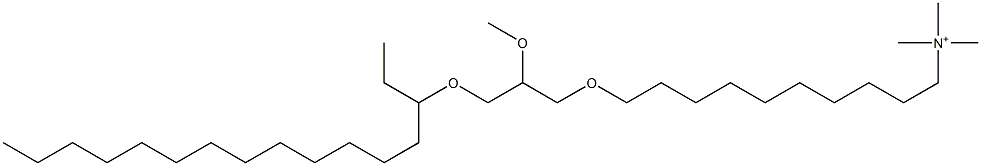10-(3-ヘキサデシルオキシ-2-メトキシプロピルオキシ)-N,N,N-トリメチルデカン-1-アミニウム 化学構造式