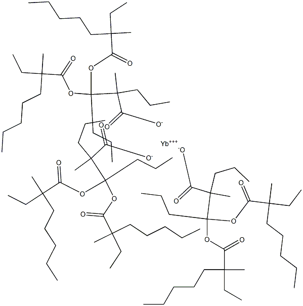 Ytterbium bis(2-methyl-2-ethylheptanoate)(2-methyl-2-propylhexanoate) Struktur