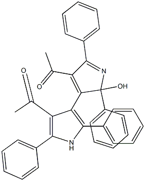 4-Acetyl-2-hydroxy-2,5-diphenyl-3-[4-acetyl-2,5-diphenyl-1H-pyrrol-3-yl]-2H-pyrrole Structure