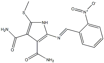 2-[(o-Nitrobenzylidene)amino]-5-(methylthio)-1H-pyrrole-3,4-dicarboxamide|