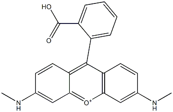 9-(2-Carboxyphenyl)-3,6-bis(methylamino)xanthylium Struktur