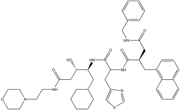 (3S,4S)-3-Hydroxy-5-cyclohexyl-4-[3-(4-thiazolyl)-2-[[(2R)-2-[benzylaminocarbonylmethyl]-3-(1-naphthalenyl)propionyl]amino]propionylamino]-N-(2-morpholinoethyl)valeramide
