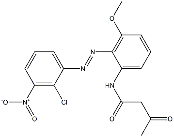 2-Acetyl-2'-(2-chloro-3-nitrophenylazo)-3'-methoxyacetanilide Struktur