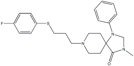 8-[3-[(4-フルオロフェニル)チオ]プロピル]-3-メチル-1-フェニル-1,3,8-トリアザスピロ[4.5]デカン-4-オン 化学構造式