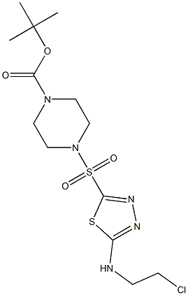 tert-butyl 4-(5-(2-chloroethylamino)-1,3,4-thiadiazol-2-ylsulfonyl)piperazine-1-carboxylate Struktur