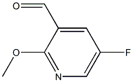 2-Methoxy-5-fluoropyridine-3-carbaldehyde 化学構造式
