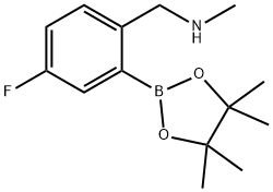 1-(4-Fluoro-2-(4,4,5,5-tetramethyl-1,3,2-dioxaborolan-2-yl)phenyl)-N-methylmethanamine Struktur