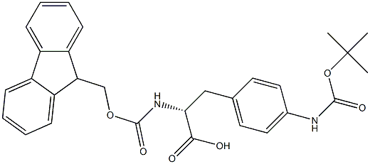 FMOC-4-叔丁氧羰基氨基-D-苯丙氨酸 结构式