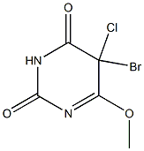 5-bromo-5-chloro-6-methoxy-dihydro-pyrimidine-2,4-dione 化学構造式