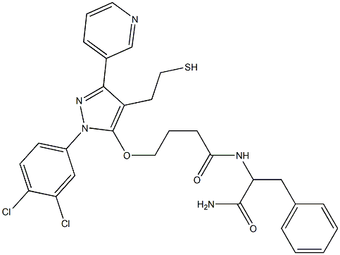 (S)-N-(1-amino-1-oxo-3-phenylpropan-2-yl)-4-((1-(3,4-dichlorophenyl)-4-(2-mercaptoethyl)-3-(pyridin-3-yl)-1H-pyrazol-5-yl)oxy)butanamide